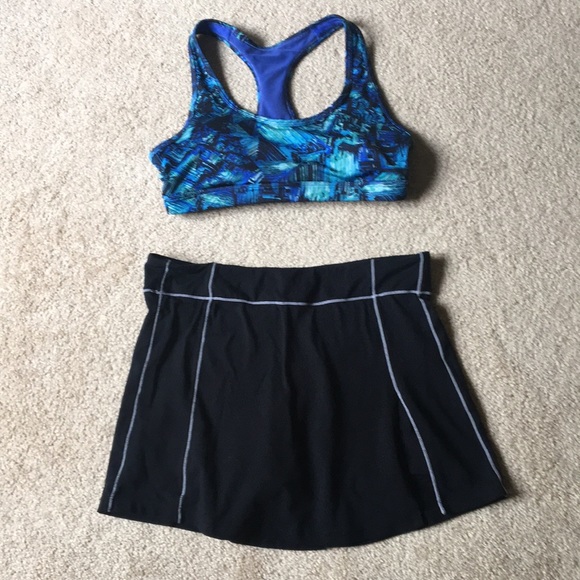 Aspire Dresses & Skirts - LAST CALL Workout Skort Black/White stitching